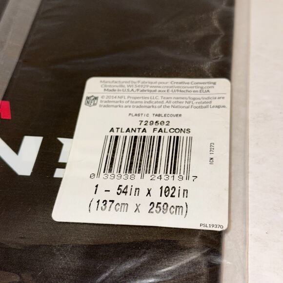 Officially Licenced NFL Football Atlanta Hawks 3 Tablecovers 54in x 102in - Picture 5 of 5